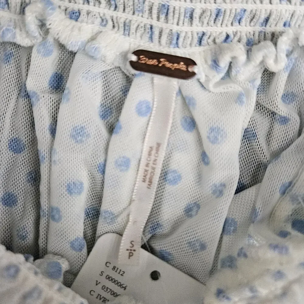 NWT Free people Blue Polka Dot Women's Top size Small
